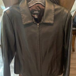 Alfani Lg dark brown leather jacket